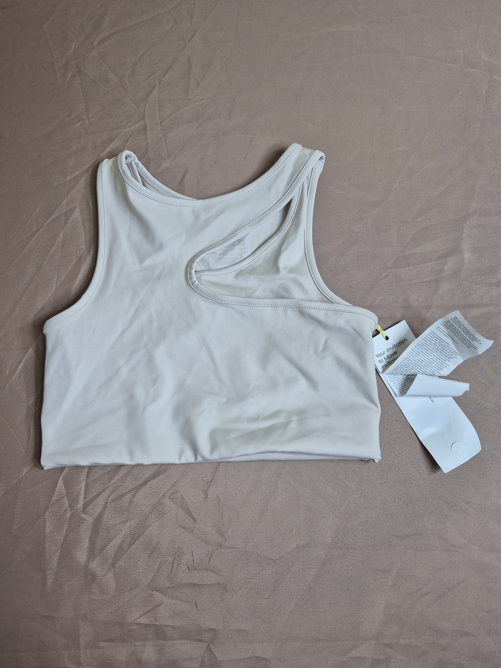 H&M Move Asymmetric Cut-Out Sports Bra - Cream/Beige Size XS NWT